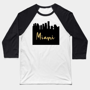 MIAMI FLORIDA DESIGNER SILHOUETTE SKYLINE ART Baseball T-Shirt